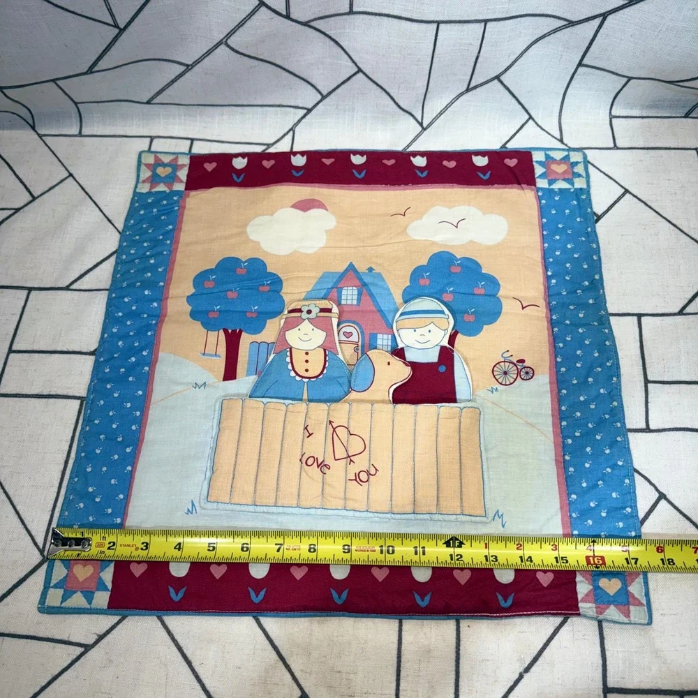 Unbranded Vintage Fabric Play Mat Set OS Multicolor Quilted Toy with‎ Characters